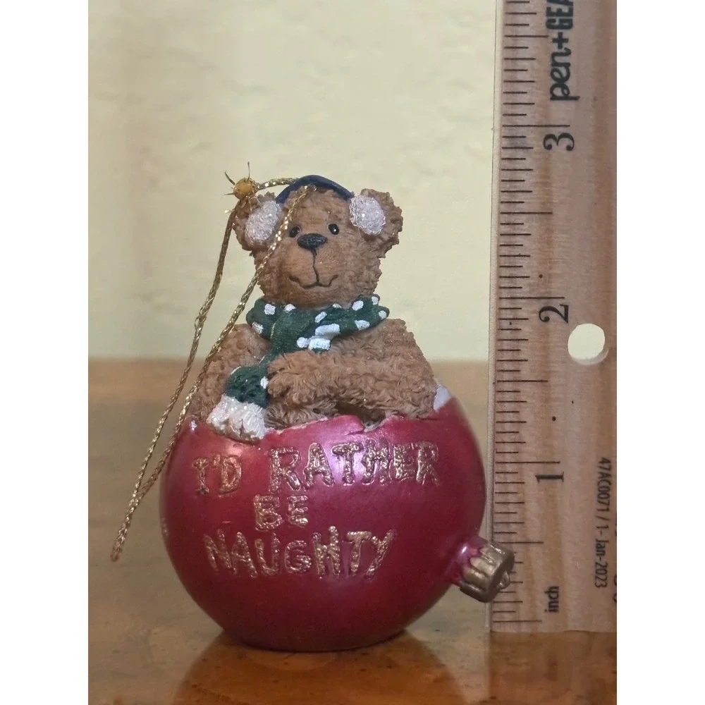 Boyds Bears I'd Rather Be Naughty Christmas Ornament Teddy Bear 2004